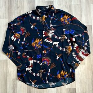 VTG 90s GUESS Native American Casual Button Down Shirt Men’s XL/Large